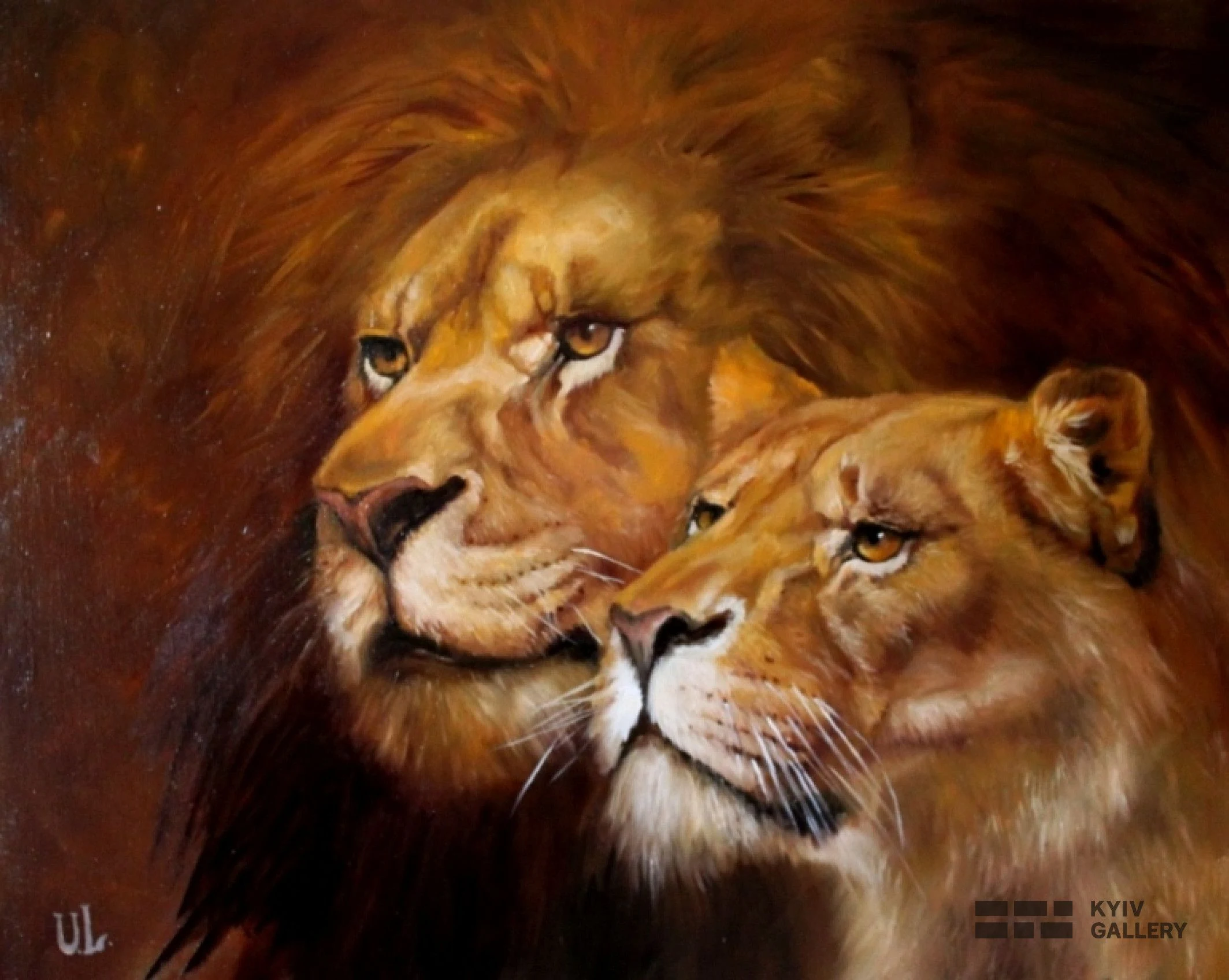 “Lions”, oil, canvas — Yulia Lychagina