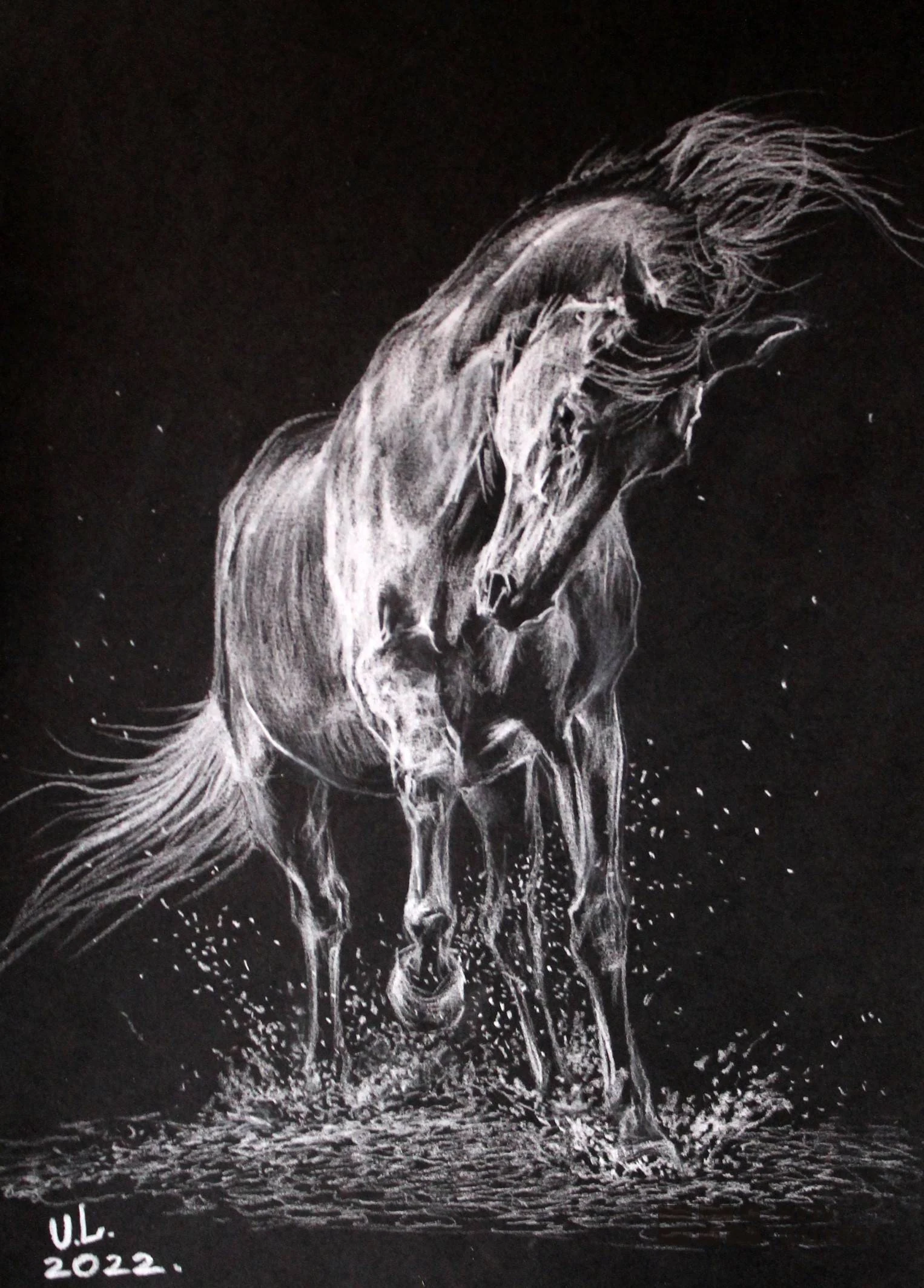 “Splashes”, pencil, paper — Yulia Lychagina
