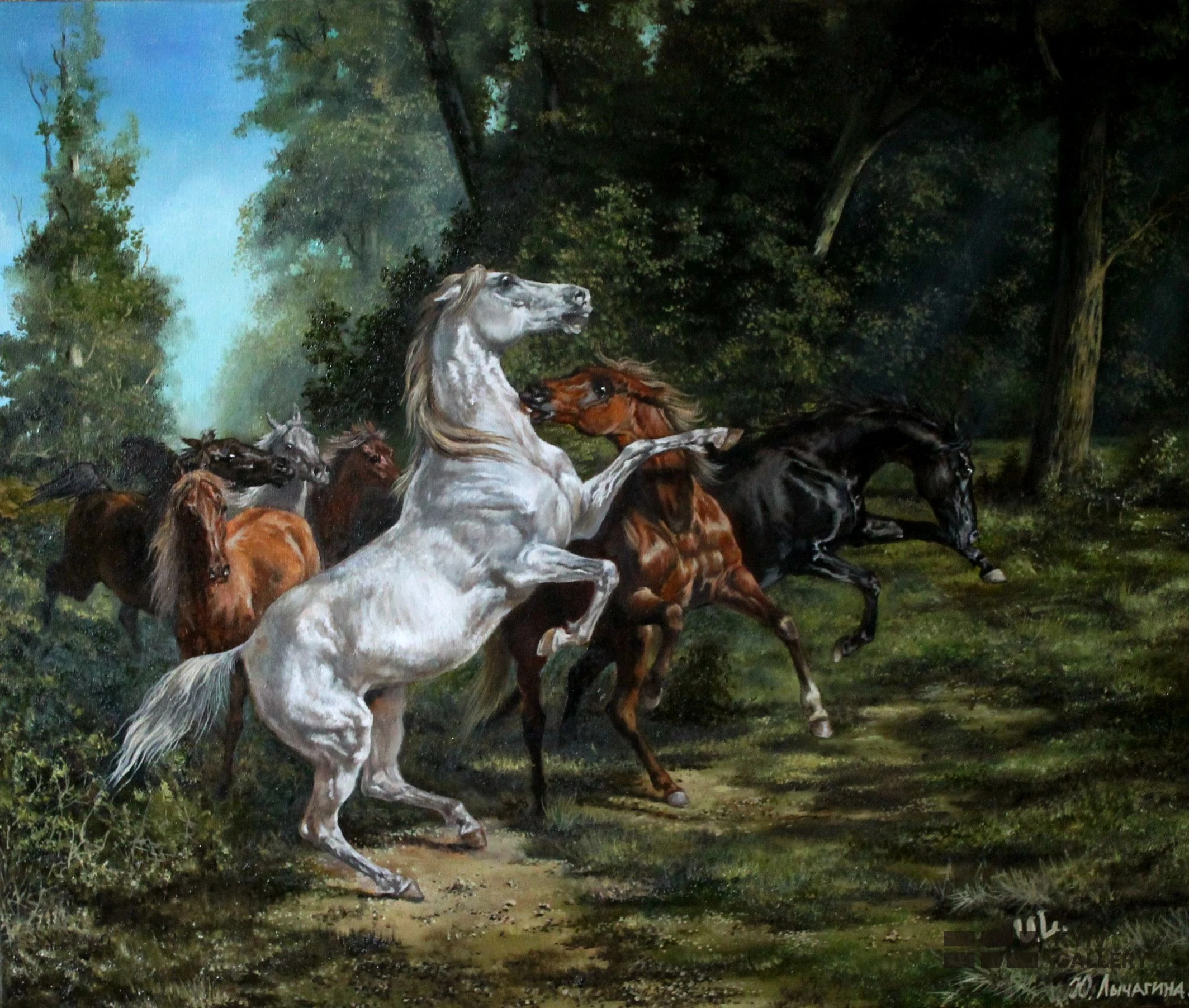 “Rivals”, oil, canvas — Yulia Lychagina