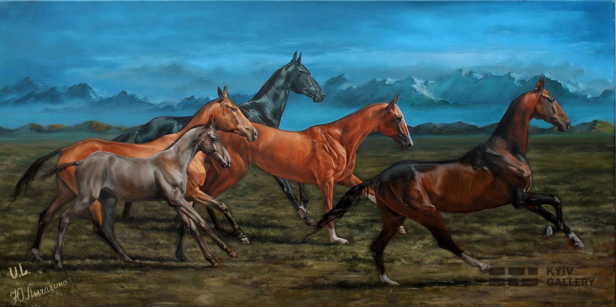 “Heavenly Steeds”, oil, canvas — Yulia Lychagina