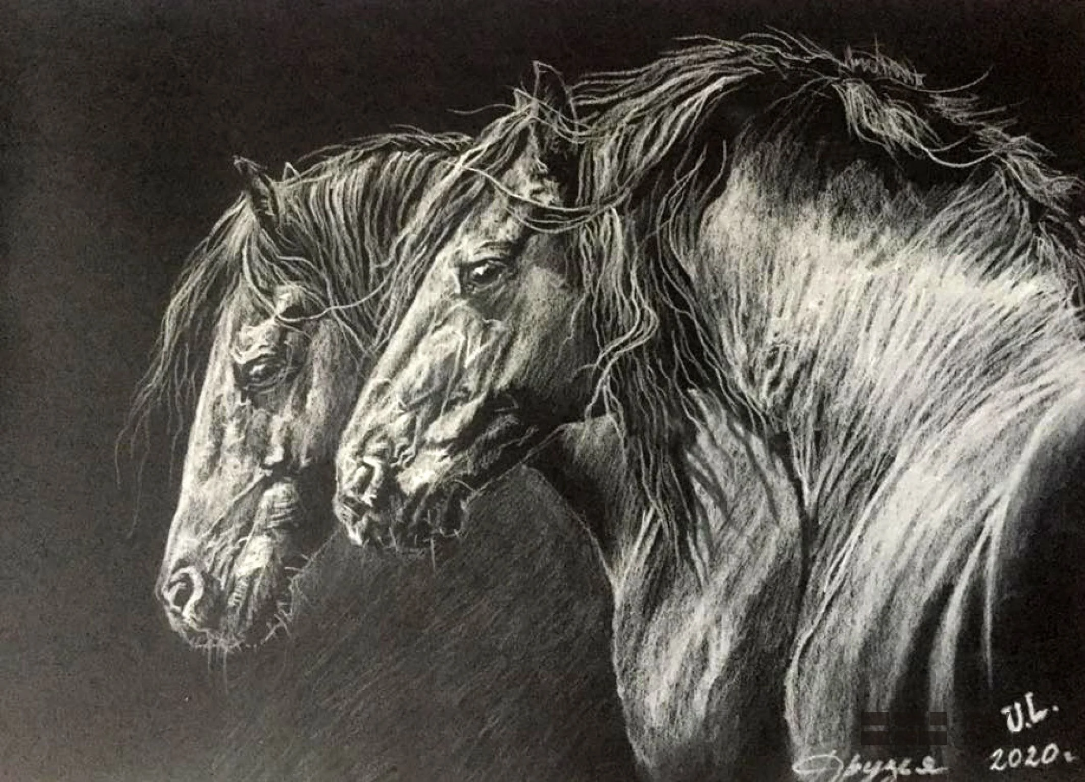 “Friends”, pencil, paper — Yulia Lychagina