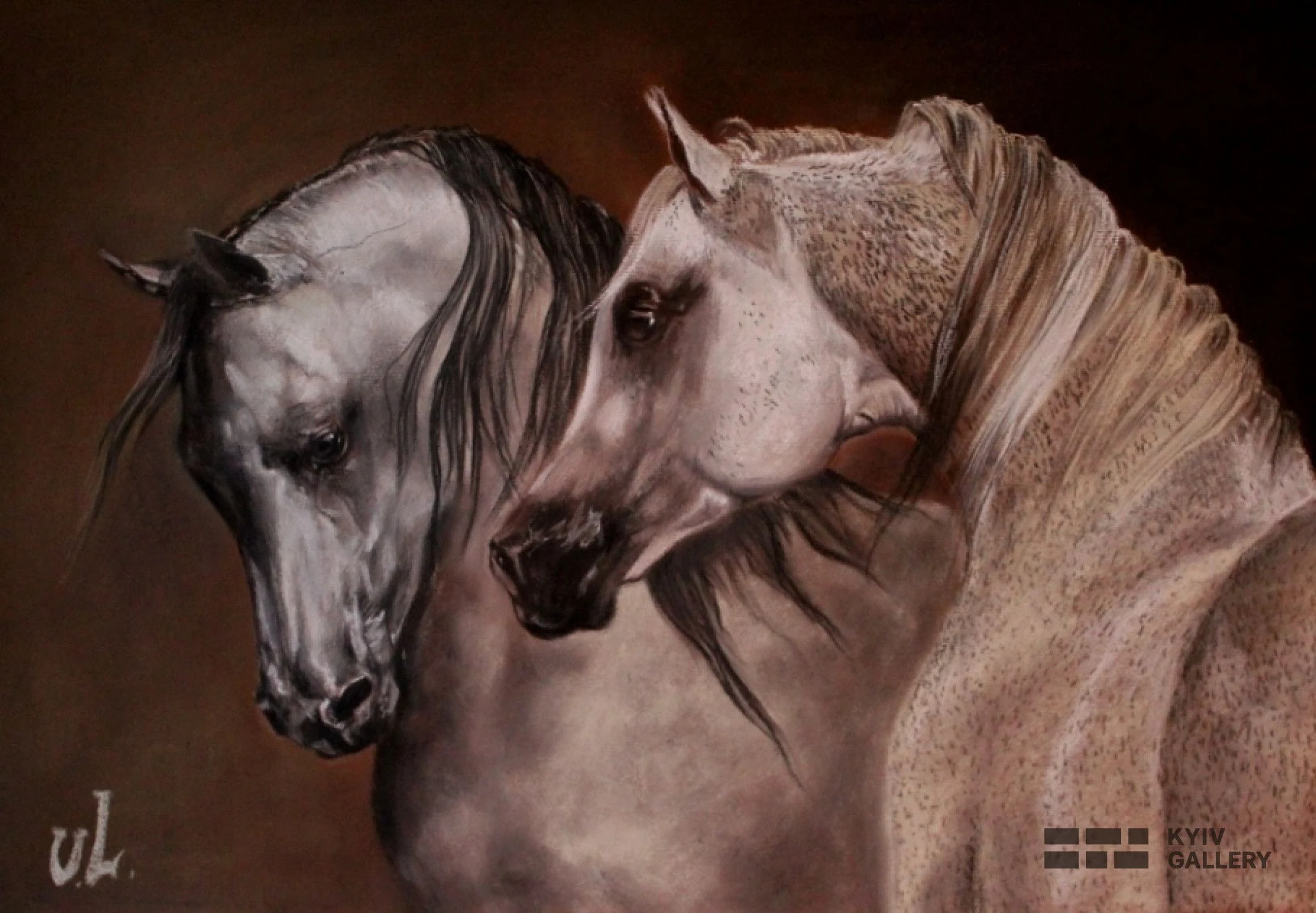 “A Pair of Arabian Horses”, pencil, paper — Yulia Lychagina